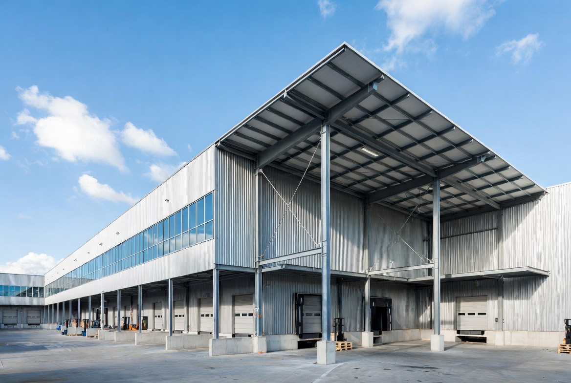 Industrial facility large-span fire doors and thermal insulated openings