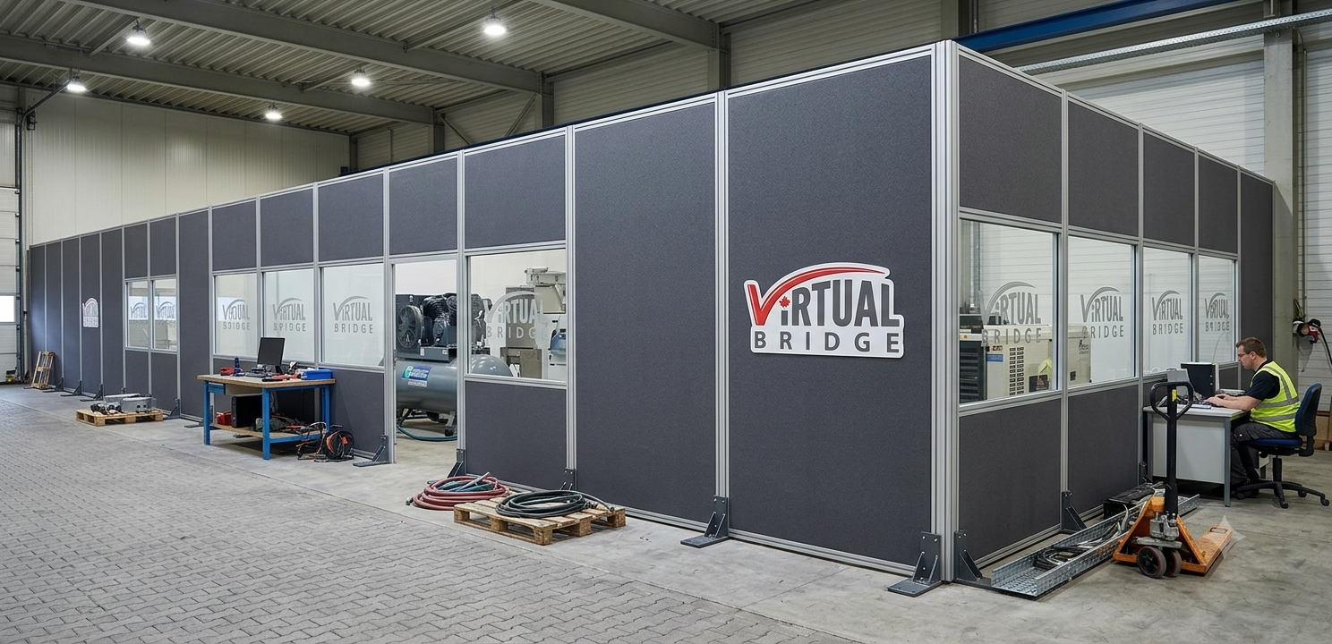 Kwik Wall modular acoustic screen wall for industrial use