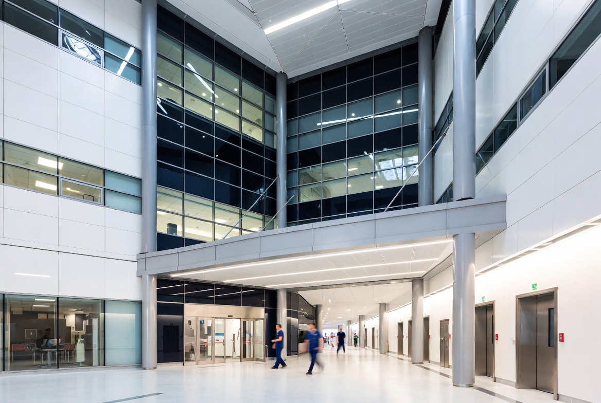 Hospital fire-rated glazing and clinical access control